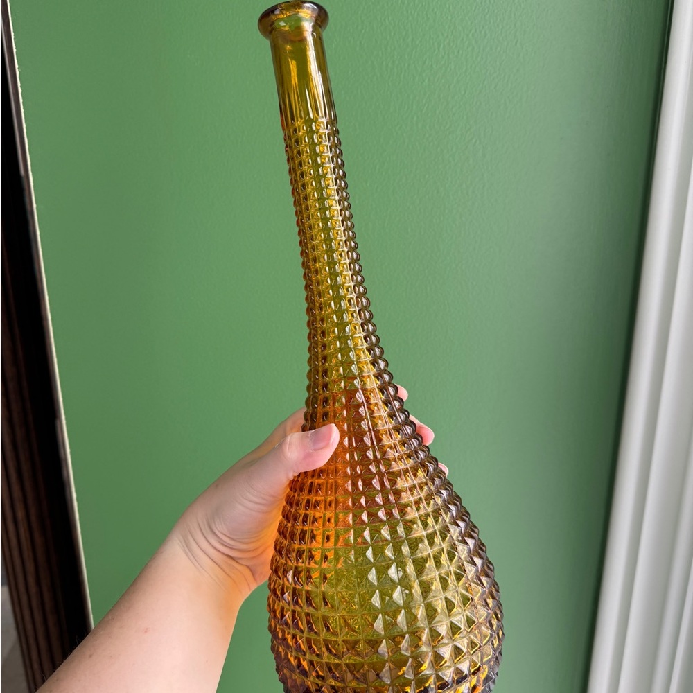 Vintage Empoli Glass Genie Bottle Decanters